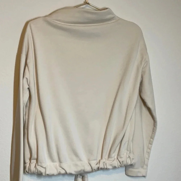 Banana Republic Funnel Neck Tie Waist Sweatshirt Cream Small - Picture 5 of 8